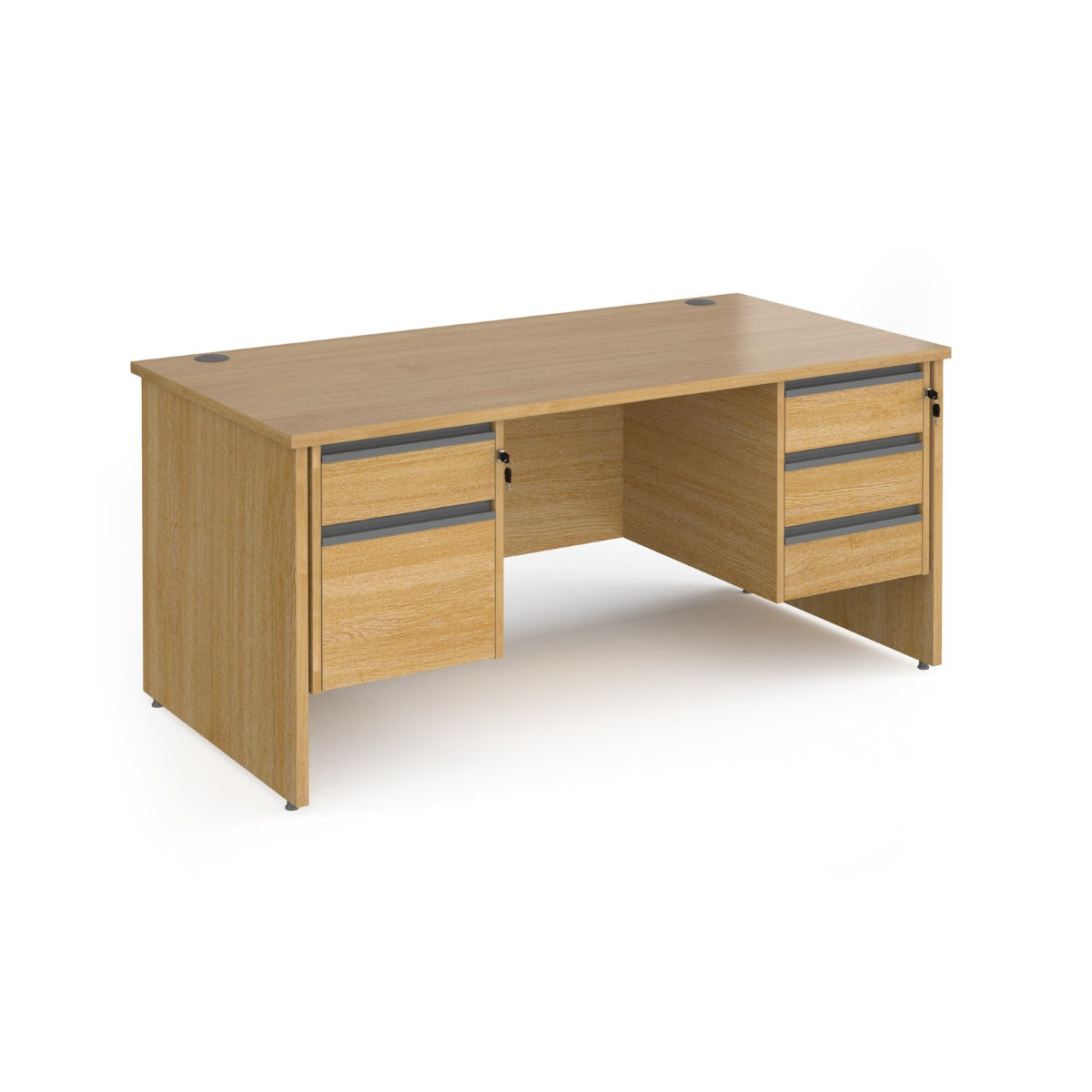 Contract Panel Leg Straight Office Desk with Two & Three Drawer Storage